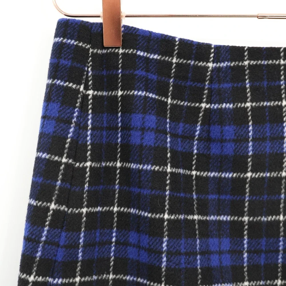 mo:vint Plaid Mini Skirt Womens M Blue Preppy Alt Grunge Academia Classic Trendy